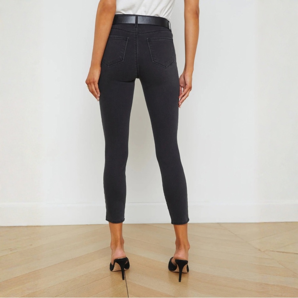 L'AGENCE Margot High Rise Cropped Skinny Jean in Dark Graphite Grey Size 25 - Picture 4 of 10